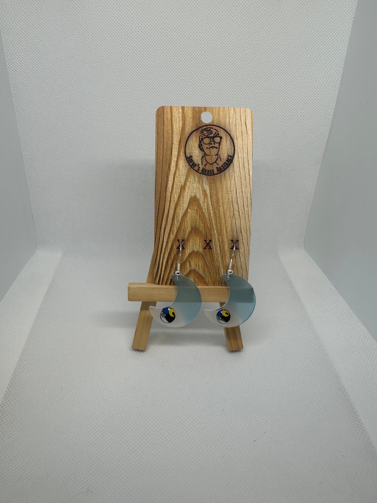 Crescent Moon Moonball Earrings