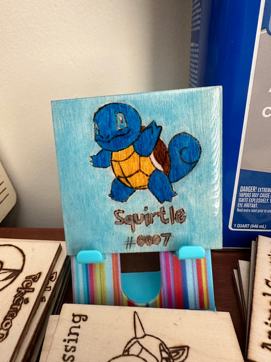 Squirtle V1 Wood Burned Pin