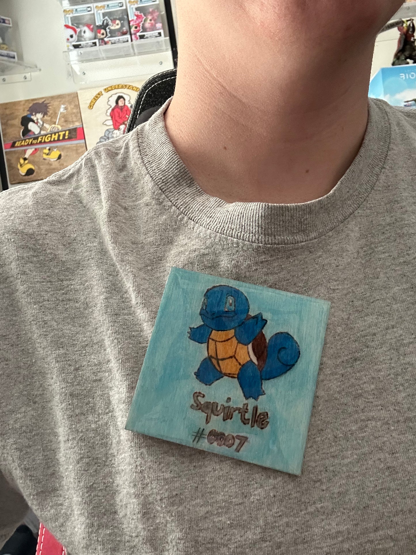 Squirtle V1 Wood Burned Pin